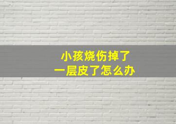 小孩烧伤掉了一层皮了怎么办