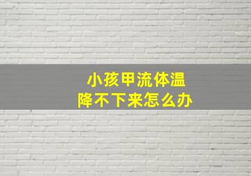 小孩甲流体温降不下来怎么办