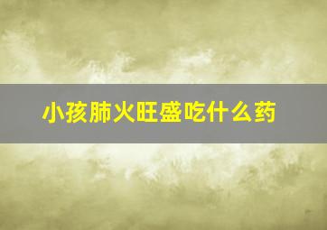 小孩肺火旺盛吃什么药