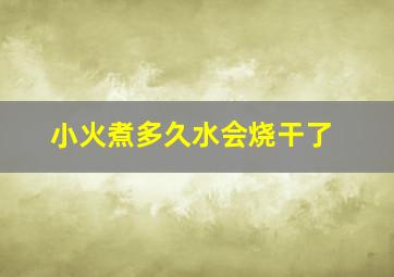 小火煮多久水会烧干了