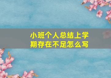 小班个人总结上学期存在不足怎么写