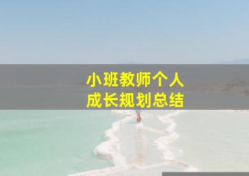 小班教师个人成长规划总结