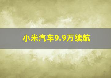 小米汽车9.9万续航