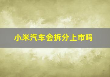 小米汽车会拆分上市吗