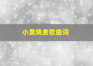 小莫烧麦歌曲词