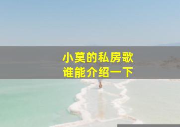 小莫的私房歌谁能介绍一下