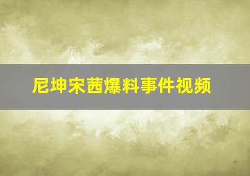 尼坤宋茜爆料事件视频