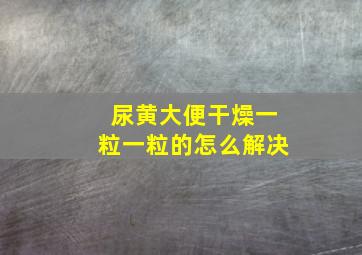 尿黄大便干燥一粒一粒的怎么解决