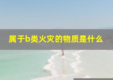 属于b类火灾的物质是什么