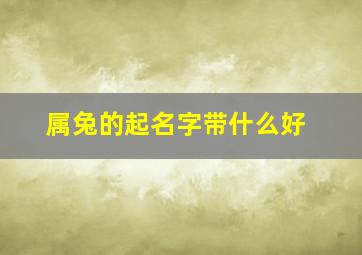 属兔的起名字带什么好