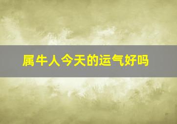 属牛人今天的运气好吗