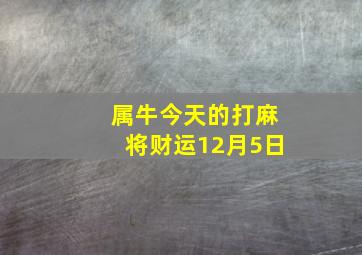 属牛今天的打麻将财运12月5日