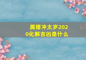 属猪冲太岁2020化解吉凶是什么