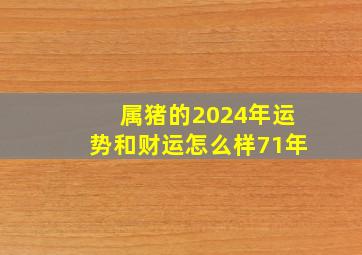 属猪的2024年运势和财运怎么样71年