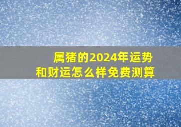 属猪的2024年运势和财运怎么样免费测算