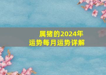 属猪的2024年运势每月运势详解