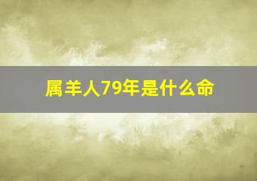 属羊人79年是什么命