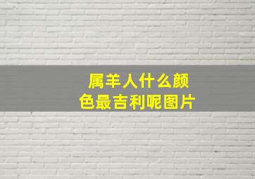 属羊人什么颜色最吉利呢图片