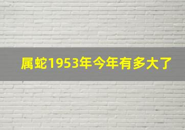 属蛇1953年今年有多大了