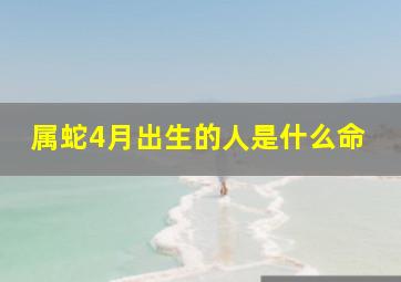 属蛇4月出生的人是什么命