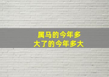 属马的今年多大了的今年多大