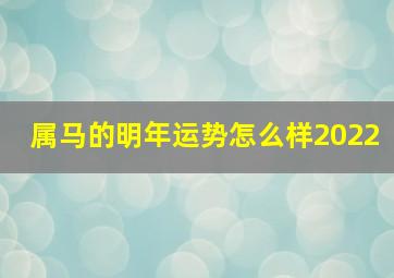 属马的明年运势怎么样2022