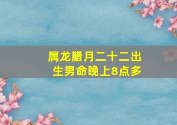 属龙腊月二十二出生男命晚上8点多