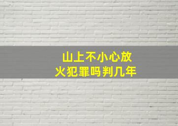 山上不小心放火犯罪吗判几年