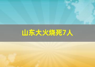 山东大火烧死7人