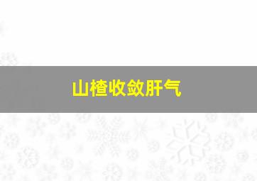 山楂收敛肝气