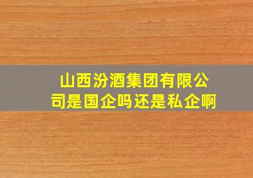 山西汾酒集团有限公司是国企吗还是私企啊