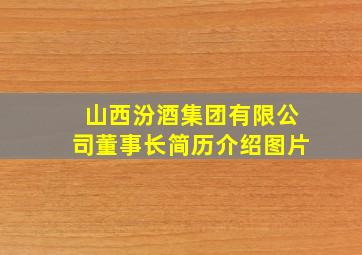 山西汾酒集团有限公司董事长简历介绍图片