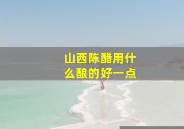 山西陈醋用什么酿的好一点