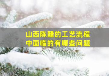 山西陈醋的工艺流程中面临的有哪些问题