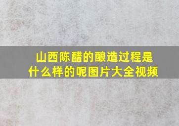 山西陈醋的酿造过程是什么样的呢图片大全视频