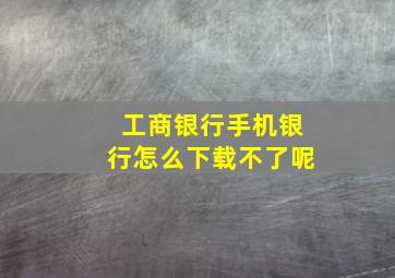 工商银行手机银行怎么下载不了呢