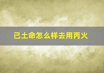 己土命怎么样去用丙火