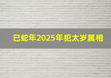 巳蛇年2025年犯太岁属相