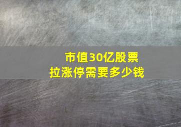 市值30亿股票拉涨停需要多少钱