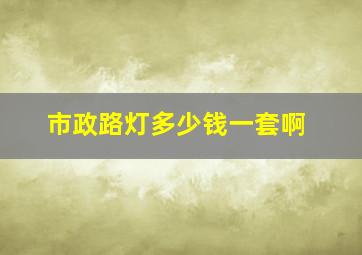 市政路灯多少钱一套啊