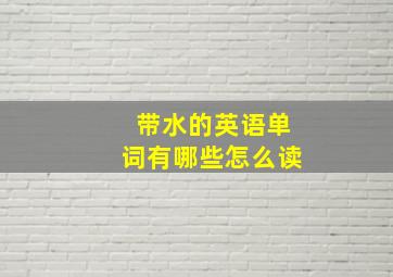 带水的英语单词有哪些怎么读