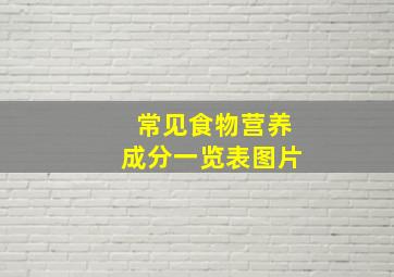 常见食物营养成分一览表图片