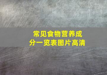 常见食物营养成分一览表图片高清