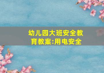 幼儿园大班安全教育教案:用电安全