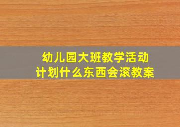 幼儿园大班教学活动计划什么东西会滚教案