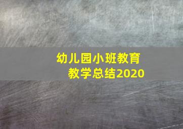 幼儿园小班教育教学总结2020