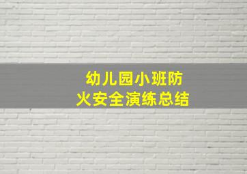 幼儿园小班防火安全演练总结