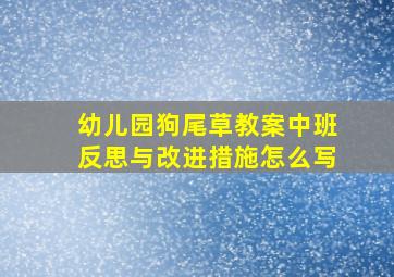 幼儿园狗尾草教案中班反思与改进措施怎么写