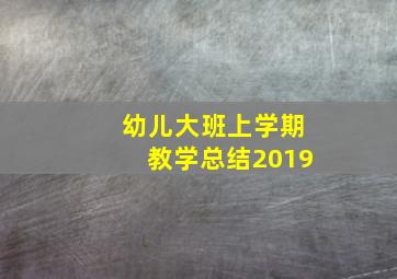 幼儿大班上学期教学总结2019