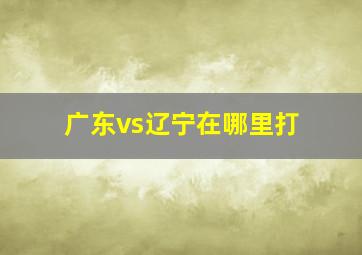 广东vs辽宁在哪里打